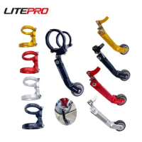 LP Litepro Folding Bicycle Auxiliary EasyWheel Aluminum Alloy Bottom Bracket Adapter For Dahon Fnhon 412 Bike Metro Push Wheel
