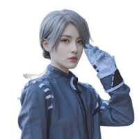Soft Cat Brand Game Identity V Cosplay Wig Embalmer Aesop Carl Cosplay Wig Silver gray short hair Halloween Wig Party Wig