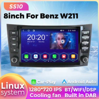 8'' Linux System Car Radio for Mercedes Benz E-class E Class W211 E200 CLS 2002 - 2010 Carplay Android Auto Multimedia Player FM