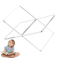 Acrylic Book Stand X Shaped Smooth Surface Desk Book Stand Magazines Storybook Holder Book Stand With Rounded Corner For Display