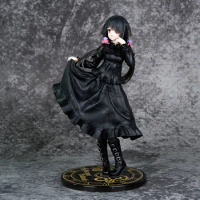 20CM DATE A LIVE Tokisaki Kurumi Anime Figure Cute Girl Model Toy PVC Black Dress Dress Up Standing Model Car Ornament