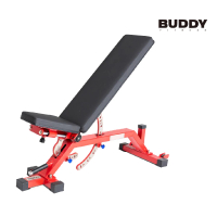 【Buddy Fitness】可調式健身椅 ABH-5001 含腳勾(黑色、紅色)