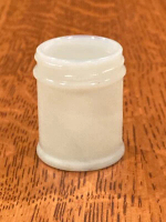 Old Mentholatum Jar - Vintage Embossed Milk Glass Bottle