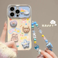Berlaku untuk iPhone15promax Casing Ponsel Boneka Tiga Dimensi Apple, Casing Ponsel Bunga 14pro, Cas