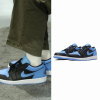 【NIKE 耐吉】NIKE 耐吉 Air Jordan 1 Low 男鞋 大學藍 黑藍 AJ1 休閒鞋 University Blue 553558-041