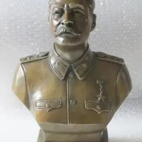 12"Western Art Bronze Copper sculpture Joseph Stalin Bust statue 30CM