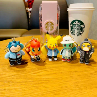 Aниме Pokemon Anime Figure Pikachu Psyduck Snorlax Metal PVC Pokémon Aldult Children Toys Car Keychain Or Bag Pendant Gift
