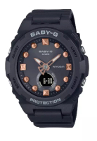 CASIO 卡西歐 Baby-G BGA-320 系列黑色樹脂錶帶女式手錶 BGA-320-1ADR