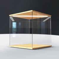 Stackable Acrylic Display Case with Door &amp; Lamp for Figures Toy Collectible,Countertop Display Box Stand Dustproof Showcase