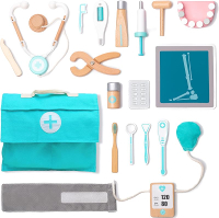 UMU ® Wooden Doctor Kit for Kids Pretend Toy 18 PCS Doctor Playset for Toddlers Dentist Kit Doctor