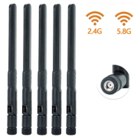 5 pcs 2.4GHz 5GHz 5.8Ghz Antenna 8dBi RP-SMA Male Connector Dual Band wifi Antena for Drone and AP Router Repeater WiFi Extender