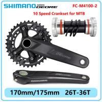 SHIMANO DEORE M4100 2X10 Speed Crankset for MTB Bicycle 26-36T Chainring FC-M4100-2 170/175mm Crank Arm Original Bike Parts