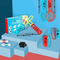 New Switch Sports Accessories Bundle For Nintendo Switch Sport Game 9 In 1 Kit with Controller Straps Wrist Dance Band Racket