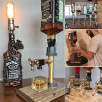 Whiskey Wood Liquor Dispenser 1-3 Head, Cocktail Wine Alcohol Drink Shot for Father's Day Holiday Gift Liquor Beverage Dispenser