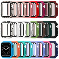 Tempered Glass+cover For Apple Watch Accessories 45mm 41mm 44mm 40mm 42mm Screen Protector Apple watch Case serie 4 5 6 SE 7 8 9