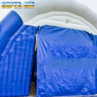 Hot sale new customizable blue and white front and rear door with door curtain inflatable tunnel tent