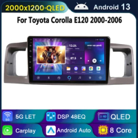 Android 13 Car Radio Multimedia for Toyota Corolla E130 E120 2000-2006 Carplay 2din Stereo Dvd 2 Din Player Navigation GPS