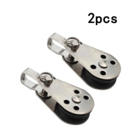 2pcs Pulley 45x26mm Blocks-Anchor Blocks Boat Canoe Eyes-Kayak Ship Pulley Stainless Steel For 2‑8mm/0.1‑0.3in Rope Diameter