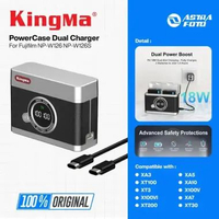 KingMa PowerCase Dual Charger For Fujifilm NP-W126 NP-W126S - Charger Kamera Fuji XA3 XA5 XT100 XA10
