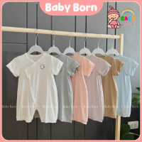 Bộ áo liền quần Anminaza cho bé có nút cài bên hông, làm từ sợi tre, mềm mại và mát mẻ, thoáng khí v