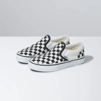 【VANS 官方旗艦】Classic Slip-On 小童款黑白棋盤格滑板鞋/休閒鞋(童鞋)