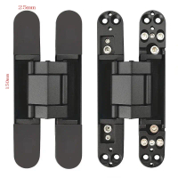 (2PCS)Zinc alloy invisible door hinge hidden outer open hidden three-dimensional adjustable wooden d