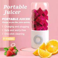 Mini Juicer 6 Mata Pisau Juicer 500ML Botol Juice Blender Cup USB Electric Blende Blender/ Juicer Bl