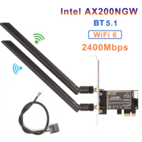 Wifi 6 for Intel AX200NGW AX200 PCIE PCI-E Desktop PC Wireless Adapter 2974mbps 2.4G/5Ghz 802.11ac/ax Bluetooth 5.1 network card