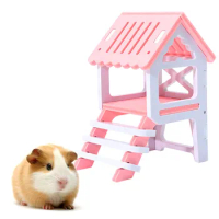 mylb 1pcs Luxurious Hamster House Swing Toy Slide Hamsters Nest Loft Bed Cage Nest Pet Hedgehog Castle Climb Toys Small