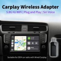 2023 New Mini Carplay AI Box Apple Carplay Wireless Adapter Car OEM Wired Car Play To Wireless Car Play USB Dongle Plug and Play