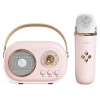 JOJOCAT Wireless Bluetooth Audio Portable Amplifier Home KTV Microphone Children'S Karaoke Small Microphone Speaker Pink