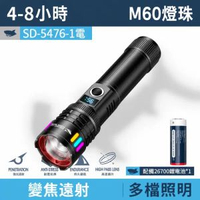微笑鯊強光手電筒充電大容量續航家用耐用多功能戶外照明燈