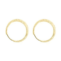 Anting-Anting Lingkaran Buram Lapis Emas Asli S925 Anti Karat Aksesoris Wanita Korea Style Fashion G