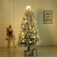 免運 植絨積雪光纖圣誕樹暖白八功能光效雪景裝飾圣誕裝飾家居擺件拍攝