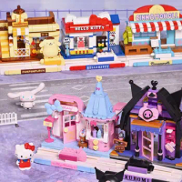 Sanrio Cinnamoroll Assembled Kids Toy Hello Kitty Building Blocks Kuromi Mymelody Model Pochacco Graphics Building Blocks