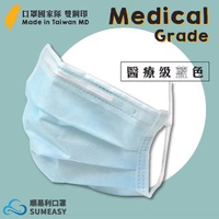 【順易利】MD雙鋼印醫療級成人三層口罩 50片(藍色)
