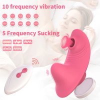 Wireless Bluetooth Remote G Spot Powerful Sucking Vibrator Massager Wearable Vibrating Clit Nipple Female Panties Adult Sex Toys