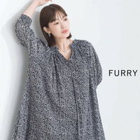 綺丹尼 日本FURRY印花皺褶休閒短袖洋裝 4色 日本🇯🇵直送