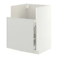 kabinet dasar u wastafel TALLSJÖN, putih/Aspudden abu-abu muda, 60x60 cm