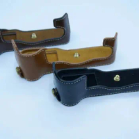 PU Leather Half Case with Strap for Fujifilm Fuji X-T2 XT2 XT3 XT-3 Digital Camera Brown/Black/Coffee