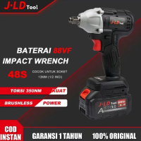 JLD 1 BATERAI IMPACT WRENCH 48S PEMBUKA BAUT BAN MOTOR, BAN MOBIL , CVT MOTOR, torsi 350NM bor elekt