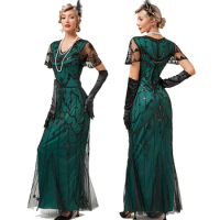New Arrival Mermaid Costume 1920s Flapper Gatsby Flapper Gatsby Dress Long Wedding Party Long Evening Maxi Cocktail Dress Gown