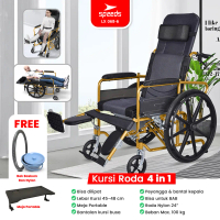 SPEEDS Kursi Roda 4in1 Travel Bisa Masuk Pesawat Bisa Dilipat Alluminium Fitur Lengkap Tray Makanan 