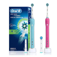 Oral B Electric Toothbrush Pro600 Tooth Brush 3D White Teeth Round Head Full Body Waterproof Remove Plaque Sonic Toothbrush