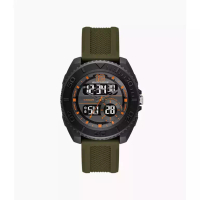 Skechers Skechers Analog Digital Green Silicone Jam Tangan Pria 44MM SR5241