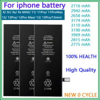 AAA Battery For iPhone 14 Plus 11 12 Pro MAX 11 X XS XR SE 2020 Replacement Bateria For Apple iPhone 12/13 Mini Battery