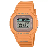 【CASIO 卡西歐】G-SHOCK 活力極限衝浪潮汐月相概念電子錶_橘 GLX-S5600-4