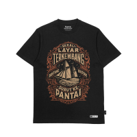 Kaos Makassar Bajiki Sekali Layar Terkembang Quotes Warna Hitam Lengan Pendek 100% Katun