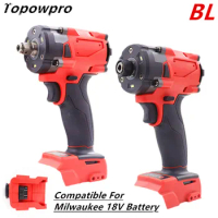 Electric Cordless Wrench Brushless Screwdriver Compatible For Milwaukee 18V Battery Impact Drill Power Tools Car Truck Repair