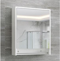 浴室櫃北歐實木現代簡約衛生間鏡箱帶燈廁所掛墻式鏡子帶置物架